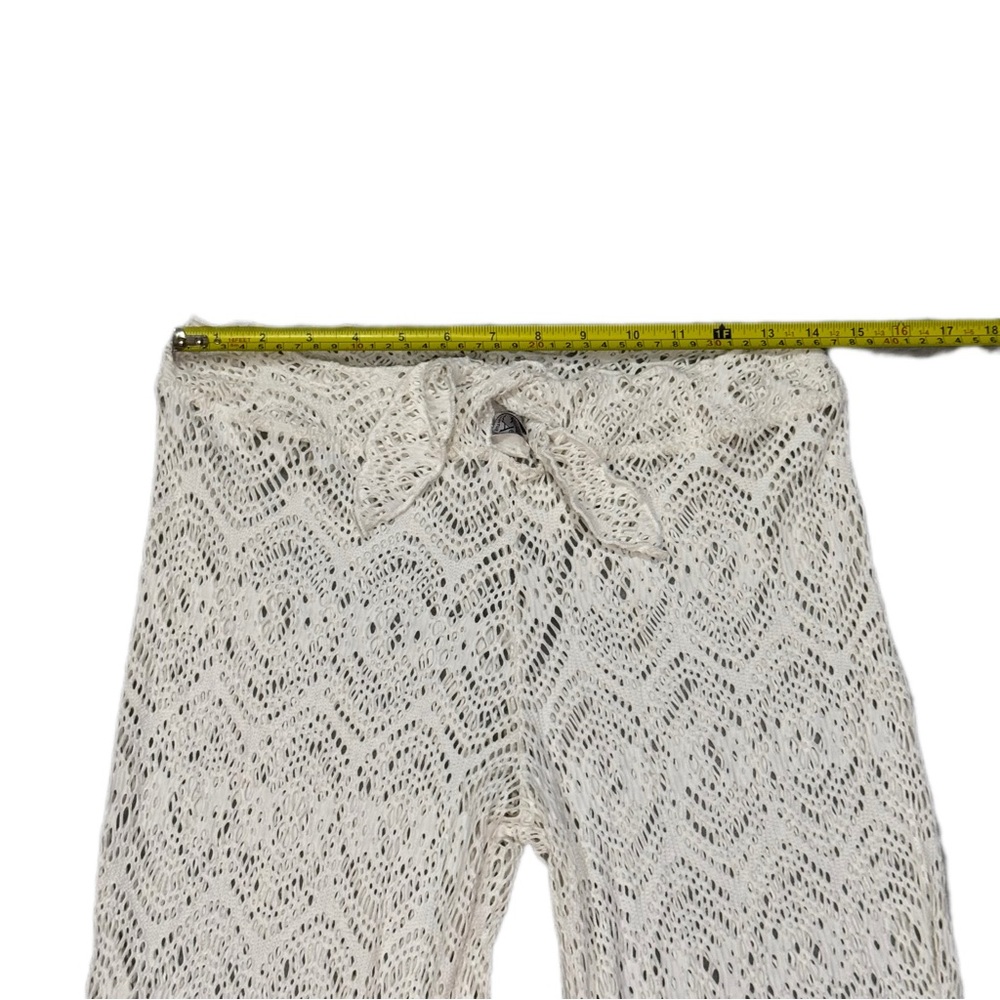 Cream Crochet Flare Pants Coverups Size Medium - Picture 11 of 12